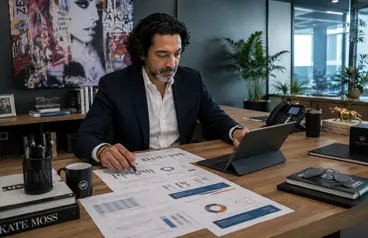 Fritz reviewing a strategy document at a desk