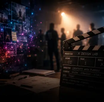Film slate and production wall for brand storytelling