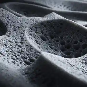 Close-up of sculpted footwear foam texture