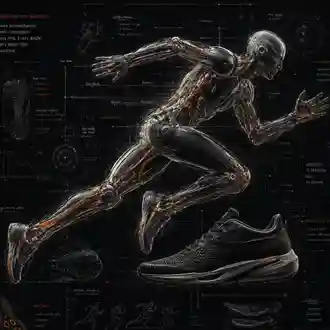 Motion study of a runner with digital overlays