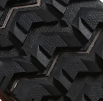 Close-up of black footwear tread pattern