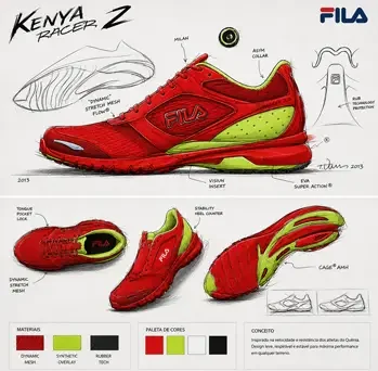 FILA Kenya Racer concept sketch board