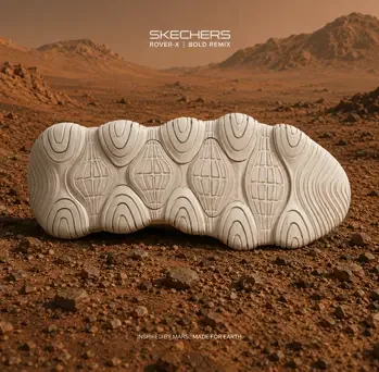 Skechers Rover-X sole detail on Mars landscape