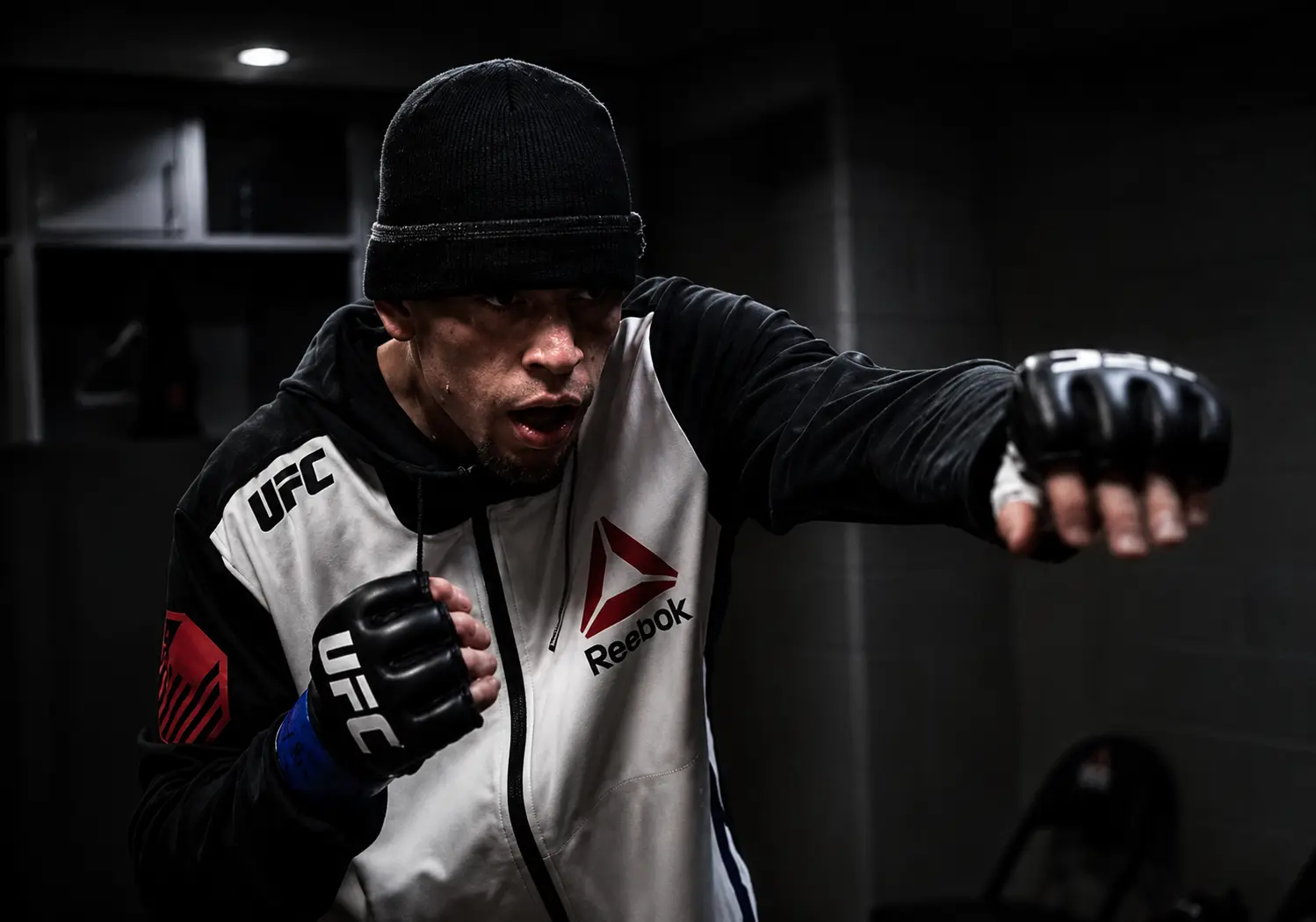 Fighter training in UFC Reebok apparel