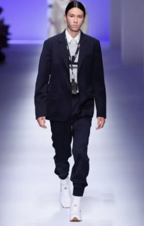 Fila runway look with dark suit