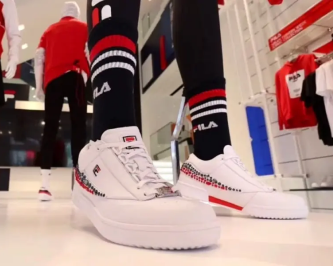 Fila footwear display in a retail environment