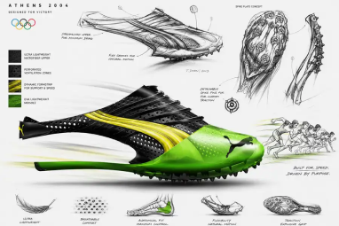 Puma green sprint shoe design board