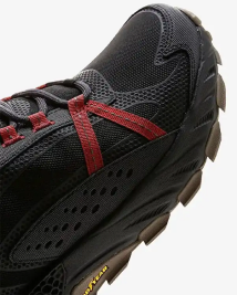 Skechers black and red side profile