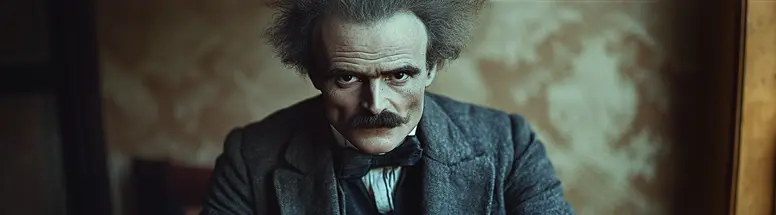 Moody cinematic portrait of a serious man